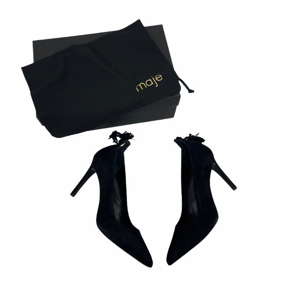 Maje Shoes - Maje designer black heels tassel 8.5 39